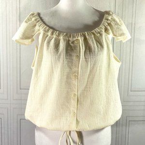 NWT Madewell Cream Off Shoulder Top XL